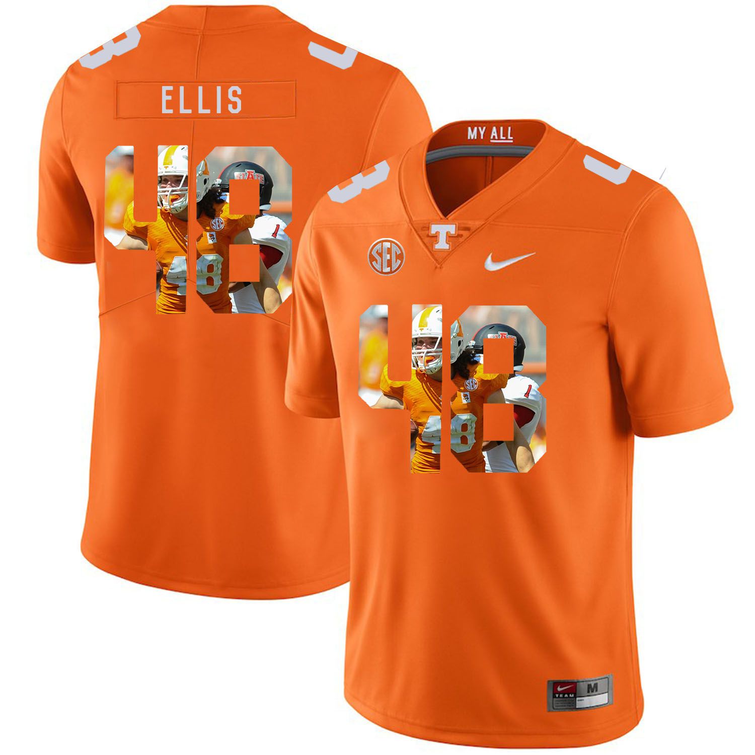 Men Tennessee Volunteers #48 Ellis Orange Fashion Edition Customized NCAA Jerseys
